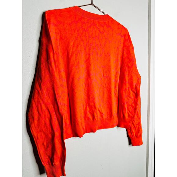 ONE TEASPOON Neon Coral Leopard Long Sleeve Knit Sweater NWT size Medium - Picture 5 of 13